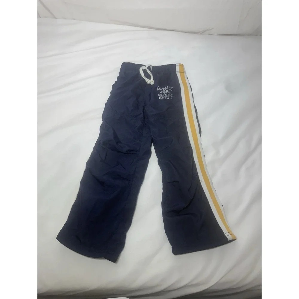 Carter's Boys Size 6 Navy Blue Snow Pants Yellow Stripe Insulated Ski